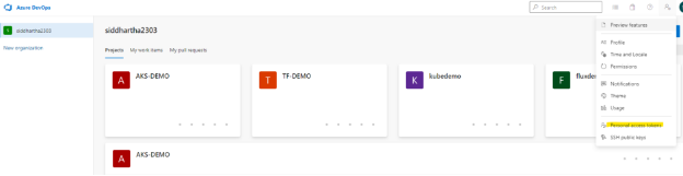 Personal access token on Azure DevOps